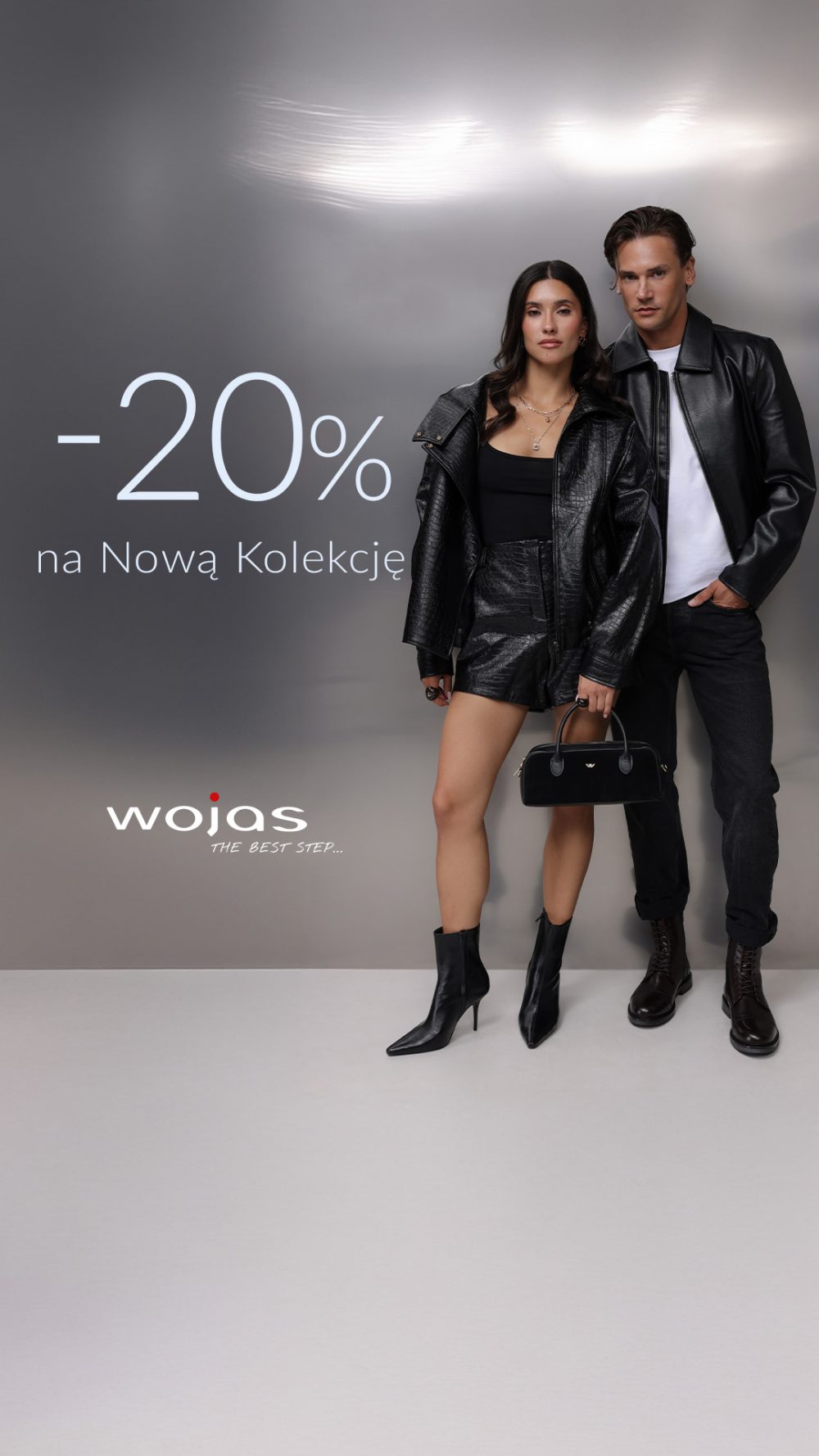 Grafika informująca o rabacie 20% na Nową Kolekcję WOJAS Jesień/Zima 2026, obowiązującym od 24 do 30 września.