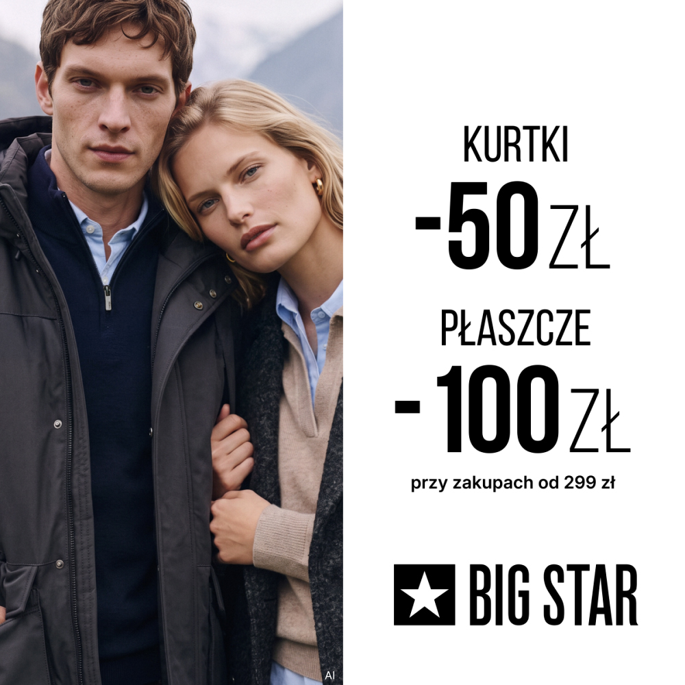 Para w jesiennych stylizacjach. BIG STAR: 50 zł rabatu na kurtki i 100 zł na płaszcze przy zakupach od 299 zł.