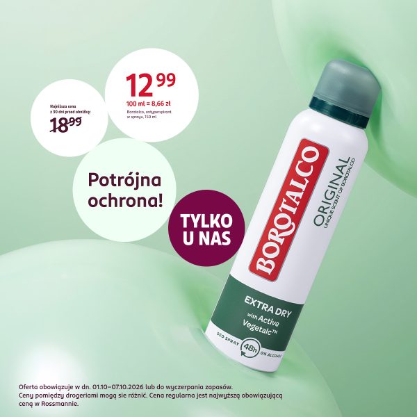 Oferta „Tylko w Rossmannie” na wybrane kosmetyki i zapachy, ważna do 7 października 2026 r. lub do wyczerpania zapasów.